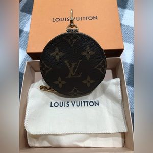 Louis Vuitton Monogram Round Coin Purse with Hook